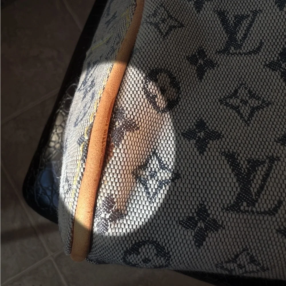 Louis Vuitton Navy x Grey Monogram Mini Lin Marie Dome Boston Bag
